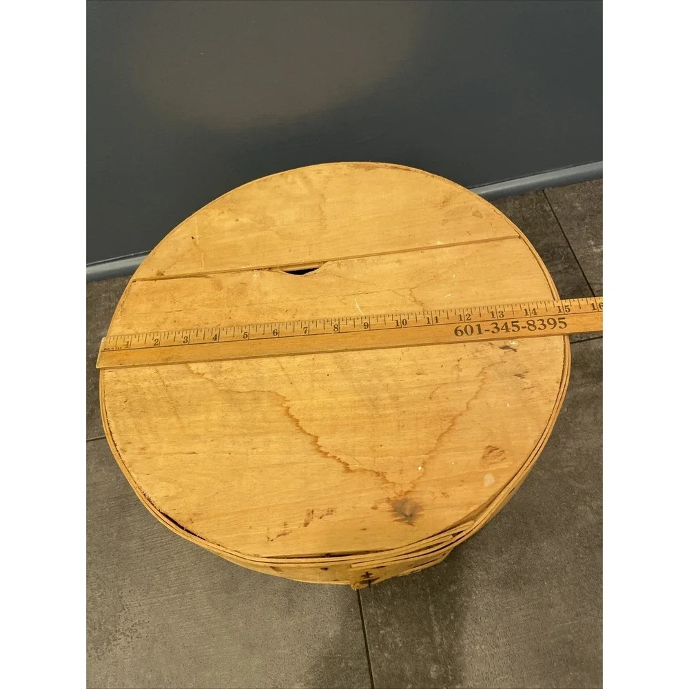 VTG Wooden Dufeck's Cheese Round Box w/Lid 15